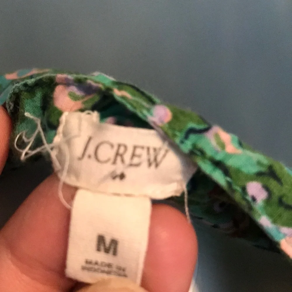 J. Crew Mint Green Flora Print Long Sleeve Tunic - Picture 5 of 6
